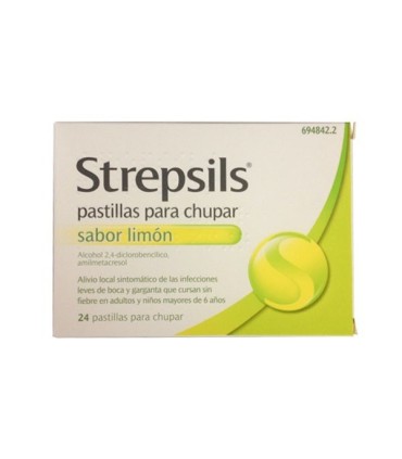 Strepsils 24 pastillas para chupar limon