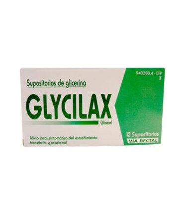 Supositorios glicerina glycilax adultos 3.31 g 12 supositorios