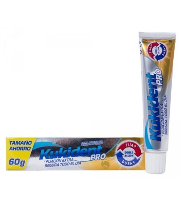 KUKIDENT PRO DOBLE ACCION CREMA ADHESIVA PARA DENTADURA POSTIZA NEUTRO 60 G