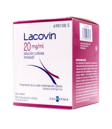 Lacovin 20 mg/ml solucion cutanea 4 frascos 60 ml