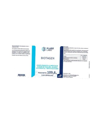 BIOTAGEN 120 CÁPSULAS KLAIRE LABS