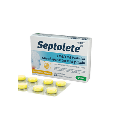 Septolete 3mg/1mg pastillas para chupar sabor miel y limón