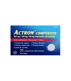 Actron compuesto 20 comprimidos efervescentes