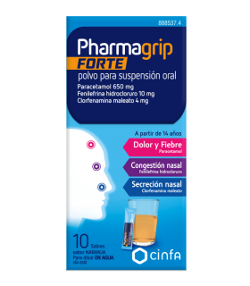 PHARMAGRIP FORTE 650/4/10 MG 10 SOBRES POLVO SUSPENSION ORAL