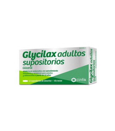 Supositorios glicerina glycilax adultos 3.31 g 12 supositorios
