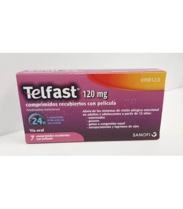 Telfast 120 mg 7 comprimidos recubiertos