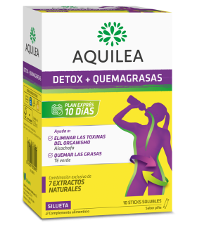AQUILEA DETOX + QUEMAGRASAS FORTE 10 STICKS 15 ML SABOR PIÑA