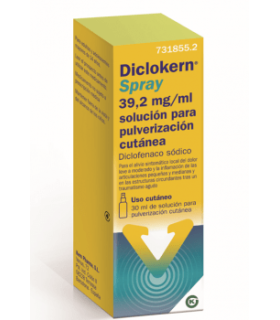 DICLOKERN SPRAY 39,2 MG/ML SOLUCION PARA PULVERIZACION CUTANEA 1 FRASCO 30 ML (150 PULVERIZACION