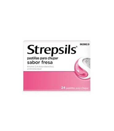 STREPSILS 24 PASTILLAS PARA CHUPAR (SABOR FRESA)
