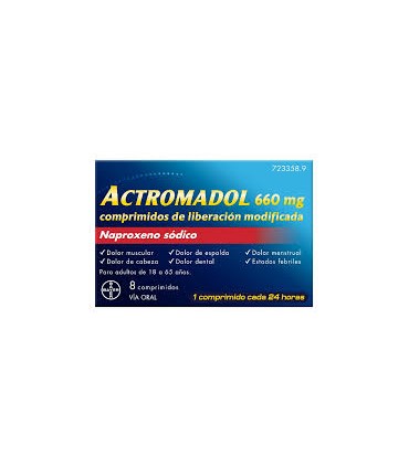 ACTROMADOL 660 MG 8 COMPRIMIDOS LIBERACION MODIFICADA