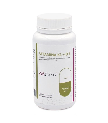 VITAMINA K2+D3 60 CÁPSULAS HOP BIOLOGICS  (ANTES AMCLINIC)