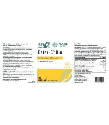 ESTER C BIO 100 Cápsulas Klaire