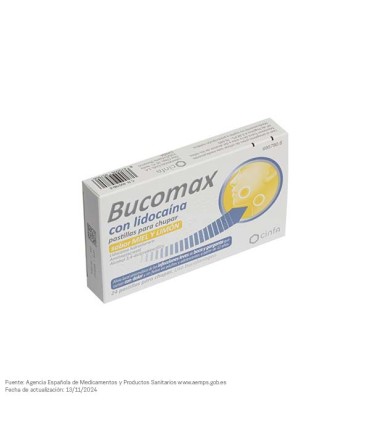 BUCOMAX CON LIDOCAINA 24 PASTILLAS PARA CHUPAR (SABOR MIEL Y LIMON)