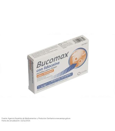 BUCOMAX CON LIDOCAINA 24 PASTILLAS PARA CHUPAR (SABOR NARANJA)