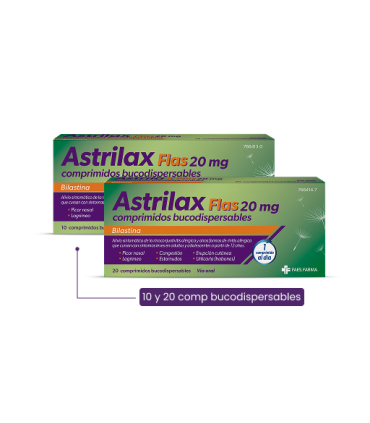 ASTRILAX FLAS 20 MG 20 COMPRIMIDOS BUCODISPERSABLES