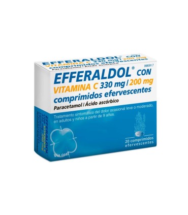 EFFERALDOL CON VITAMINA C 330 MG/200 MG 20 COMPRIMIDOS EFERVESCENTES