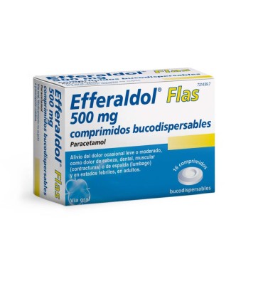 EFFERALDOL FLAS 500 MG 16 COMPRIMIDOS BUCODISPERSABLES
