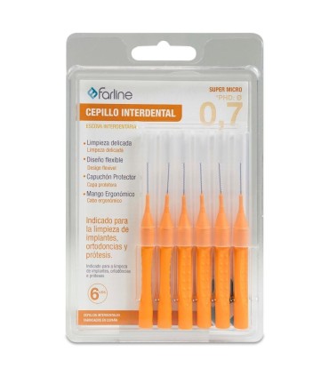 CEPILLO INTERDENTAL FARLINE SUPER MICRO 0,7 MM 6 UNIDADES