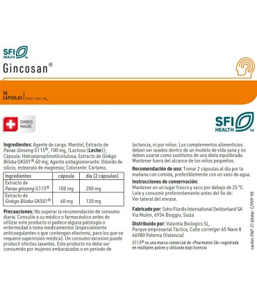 GINCOSAN 30 cápsulas