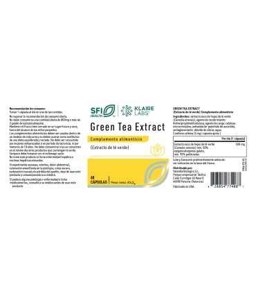 GREEN TEA EXTRACT 60CAPS. KLAIRE LABS