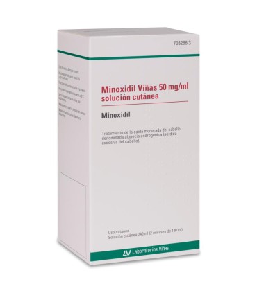 MINOXIDIL VIÑAS 50 MG/ML SOLUCION CUTANEA 2 FRASCOS 120 ML