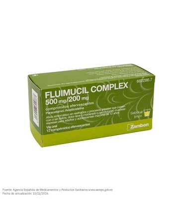 Fluimucil complex 500/200 mg 12 comprimidos efervescentes