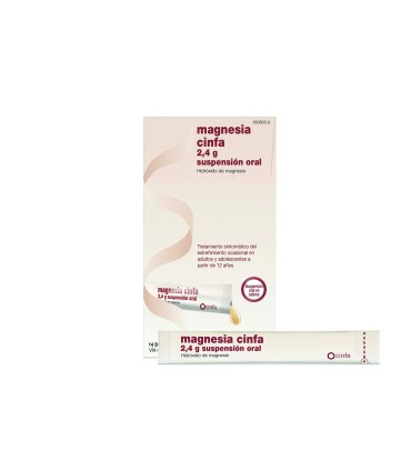 MAGNESIA CINFA 2,4 G 14 SOBRES SUSPENSION ORAL 12 ML