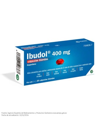 IBUDOL 400 MG 20 CAPSULAS BLANDAS