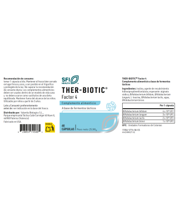 Ther-Biotic Factor 4 SFI Health 60 cápsulas | Bifidobacterias