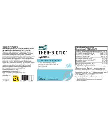 Ther Biotic Synbiotic SFI Health 30 cápsulas | Probiótico premium