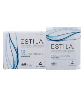 ESTILA TOALLITAS ESTERILES DE UN SOLO USO HIGIENE DE PARPADOS/ PESTAÑAS Y BORDE PALPEBRAL 10 TOALLITAS