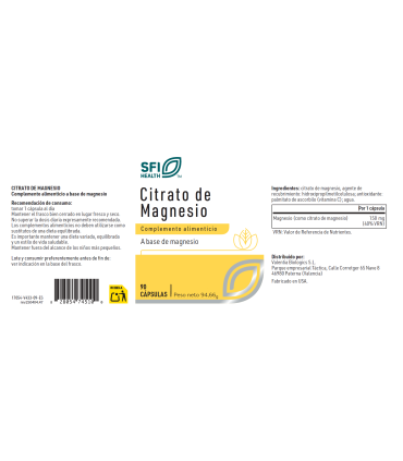 CITRATO DE MAGNESIO 90 CAPS. SFI Health (antes  KLAIRE Labs)