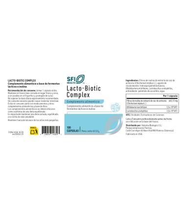 LACTO-BIOTIC COMPLEX 100CAPS SFI Health (antes  KLAIRE Labs)