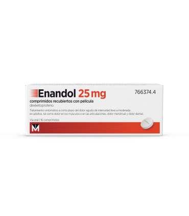 ENANDOL 25 MG 16 COMPRIMIDOS RECUBIERTOS