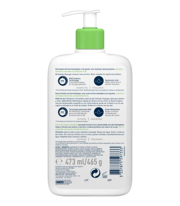 CERAVE LIMPIADORA HIDRATANTE  1 ENVASE 473 ML