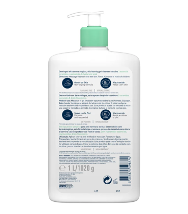 GEL LIMPIADOR ESPUMOSO CERAVE 1 ENVASE 1000 ML
