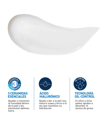 OIL CONTROL GEL CREMA HIDRATANTE CERAVE 1 ENVASE 52 ML DOSIFICACOR