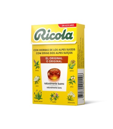 Caramelos Ricola Hierbas Suizas con estevia, 50 g (caja)