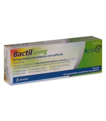 BACTIL 10 MG 10 COMPRIMIDOS RECUBIERTOS