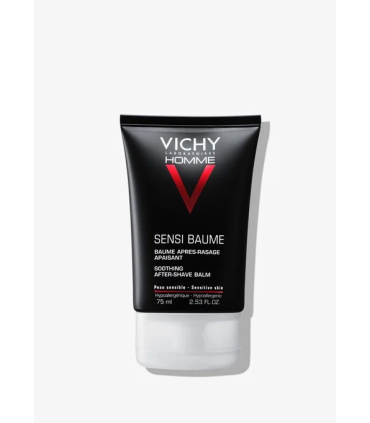 Vichy Homme Bálsamo After Shave Confort para piel sensible 75 ml que calma, hidrata y protege la piel después del afeitado.