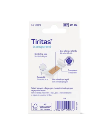 Tiritas Transparent 20 Unidades | Tiritas Resistentes al Agua