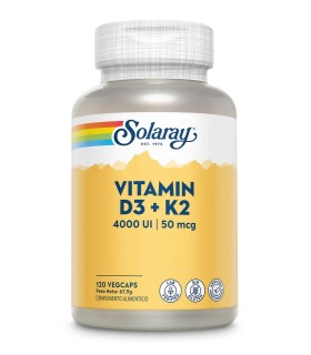 VITAMIN D3 & K2 SOLARAY  120 CAPSULAS VEGETALES