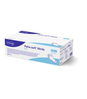 GUANTES DE NITRILO DESECHABLES PEHA-SOFT 150 UNIDADES TALLA S BLUE