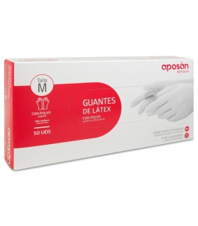 GUANTES DE LATEX APOSAN BOTIQUIN 50 UNIDADES TALLA M