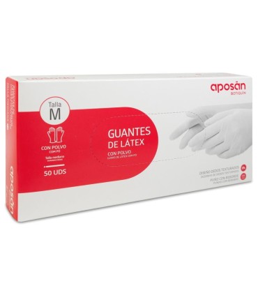 GUANTES DE LATEX APOSAN BOTIQUIN 50 UNIDADES TALLA M