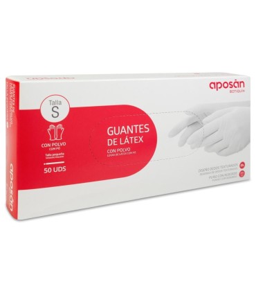 GUANTES DE LATEX APOSAN BOTIQUIN 50 UNIDADES TALLA S