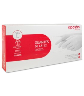 GUANTES DE LATEX APOSAN BOTIQUIN 50 UNIDADES TALLA L