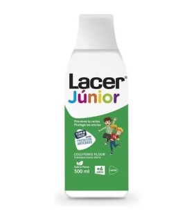 FLUOR LACER JUNIOR ENJUAGUE BUCAL DE USO DIARIO  1 ENVASE 500 ML SABOR MENTA