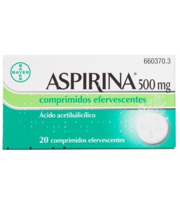 Aspirina 500 mg 20 comprimidos efervescentes